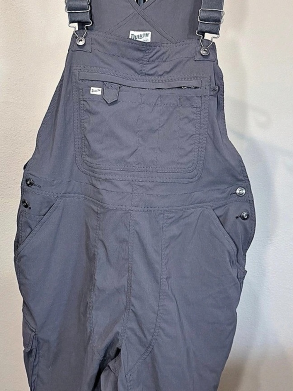 Duluth Gray Ripstop Overalls Shorts Romper  XL Nylon/Spandex